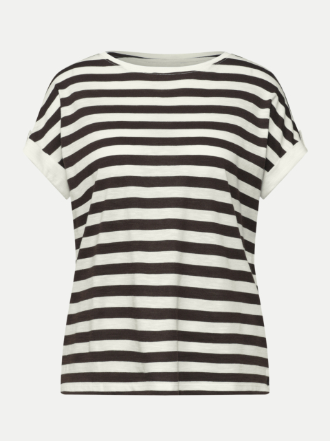 Street One Basic T-Shirt mit Streifenmuster bei Robert Ley
