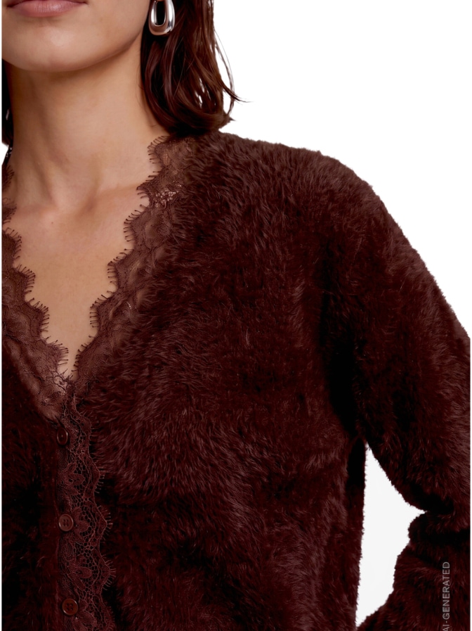 Zero Kunstfelljacke mit Spitzen-Details bei Robert Ley