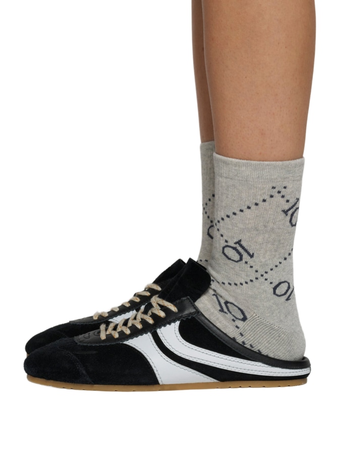 10 Days Rippenstricksocken mit Allover-Monogramm Logo bei Robert Ley