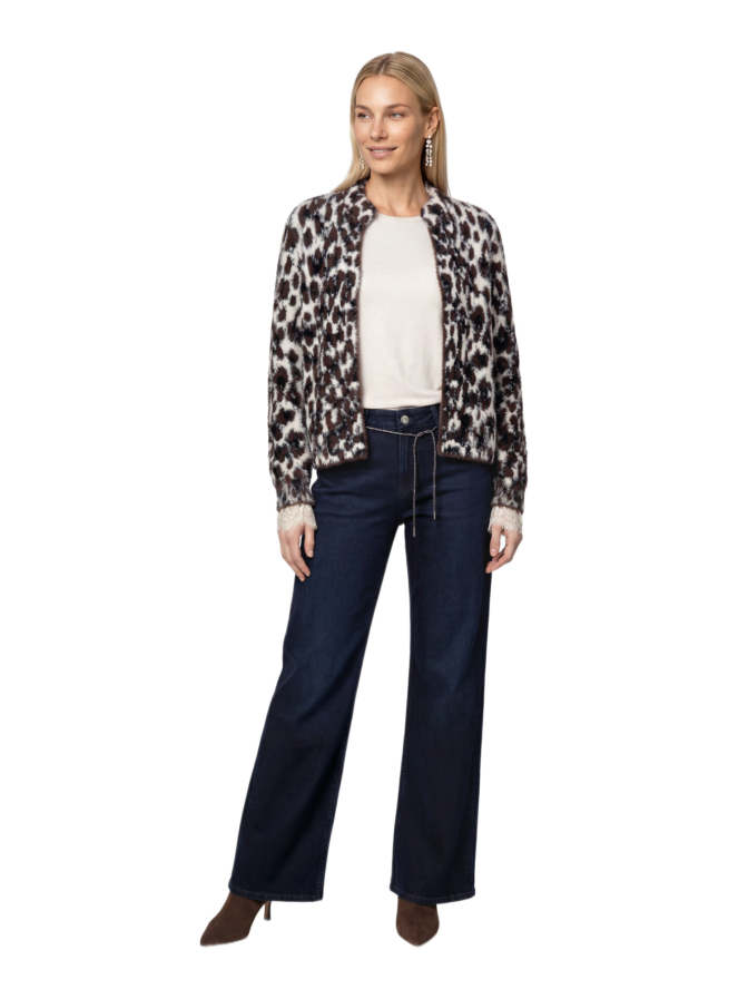 Monari Flauschige Leo-Strickjacke bei Robert Ley