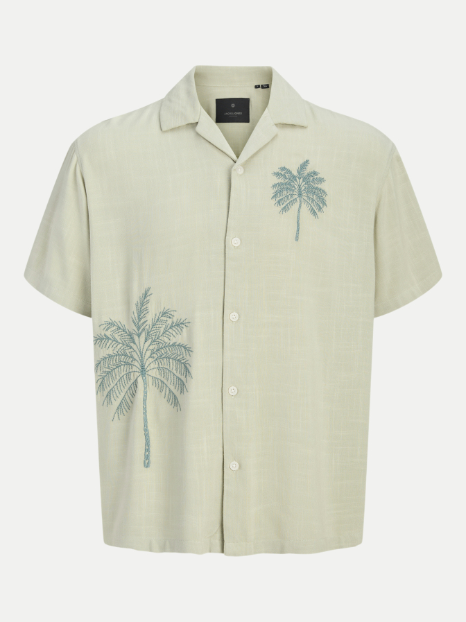 Jack & Jones Kurzarmhemd mit Palmenstickerei bei Robert Ley