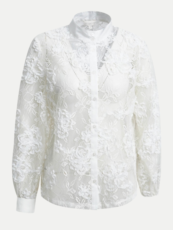 Milano Italy Spitzenbluse mit Pailletten bei Robert Ley