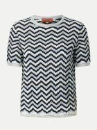 MISSONI Kurzärmeliges Top mit Wellenmuster blue/ white bei Robert Ley