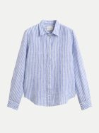 Gant Leinen Bluse mit Streifen 417-ROYAL BLUE bei Robert Ley