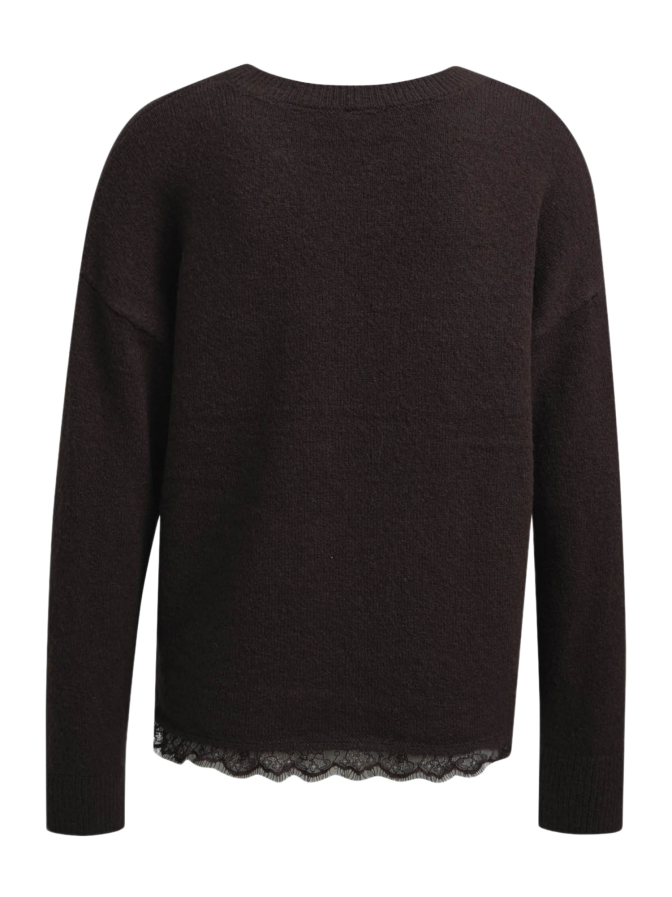 Milano Italy Feinstrickpullover mit Spitzensaum bei Robert Ley