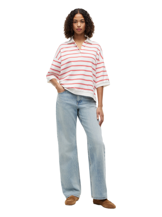 Tommy Hilfiger Oversized Polo- Shirt Gestreift bei Robert Ley