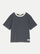Tom Tailor Denim Boxy-Fit T-Shirt 40124-navy irregular stripe bei Robert Ley