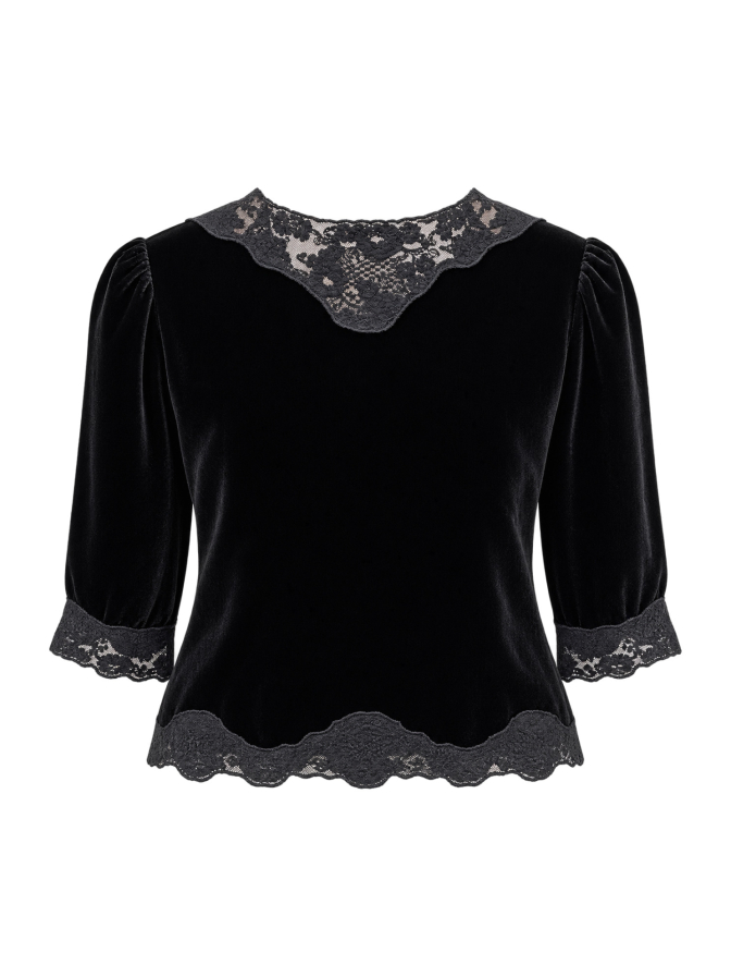 Rixo Samt-Jacke Ursula mit Spitzen Details bei Robert Ley