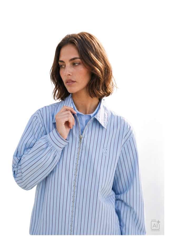 Smith & Soul Streifen-Bluse mit Reißverschluss bei Robert Ley