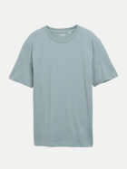 Tom Tailor Casual T-Shirt mit Piqué Struktur 27475-grey mint bei Robert Ley