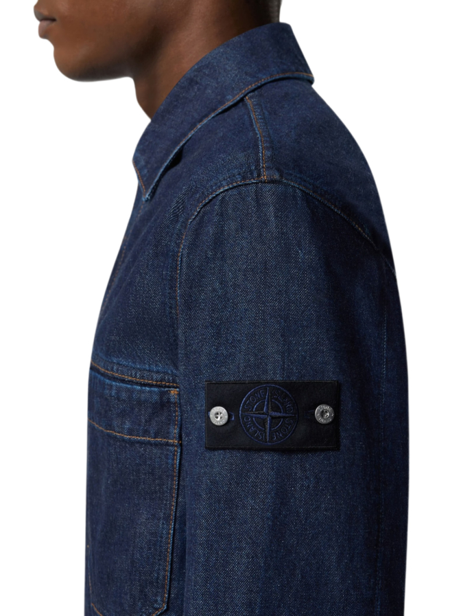 Stone Island Denim Biker-Jacke mit Knopfverschluss bei Robert Ley