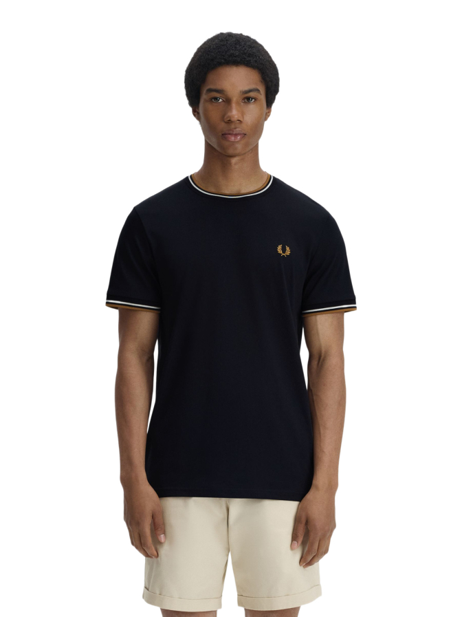Fred Perry T-Shirt mit Doppelstreifen bei Robert Ley