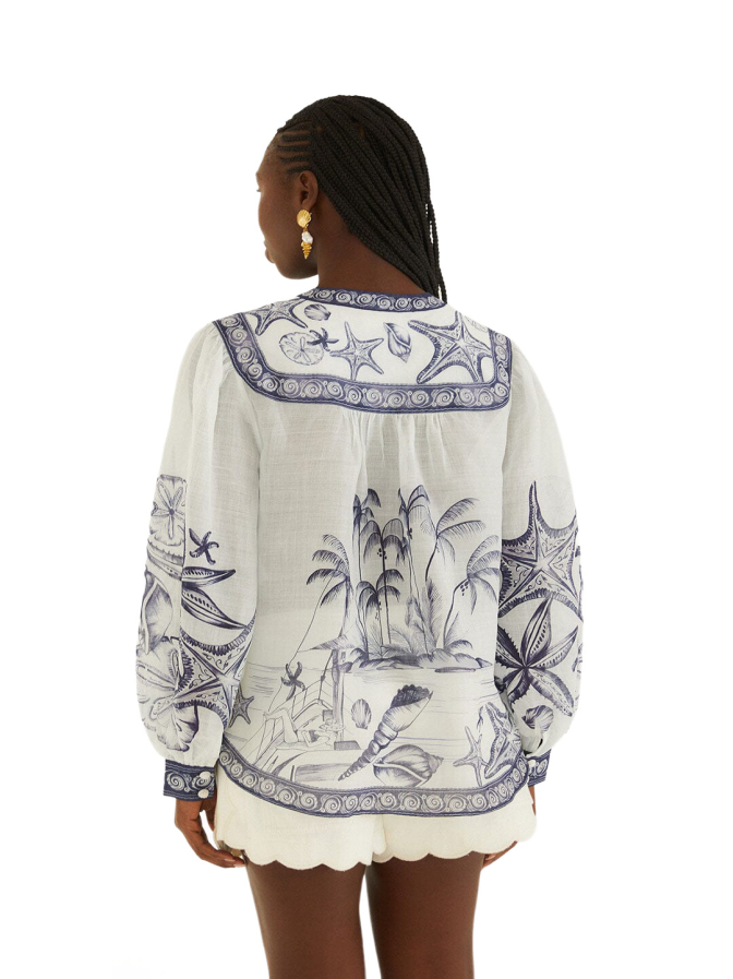 Farm Rio Bluse mit Küsten-Schal bei Robert Ley