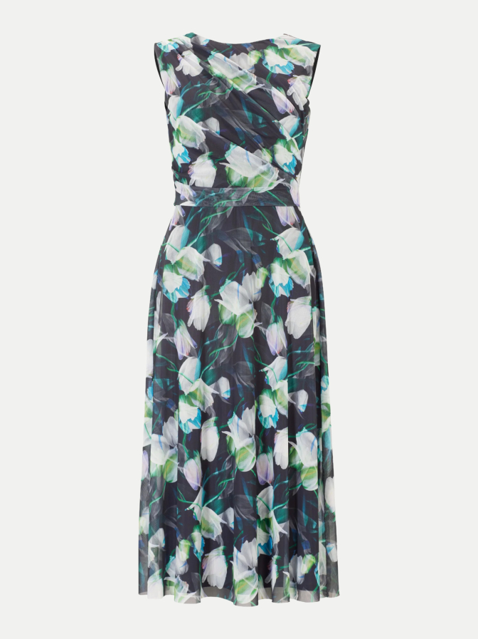 Swing Kleid aus bedrucktem Mesh bei Robert Ley