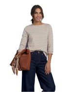 Street One Langarmshirt mit Streifen-Muster 27727-clay sand bei Robert Ley