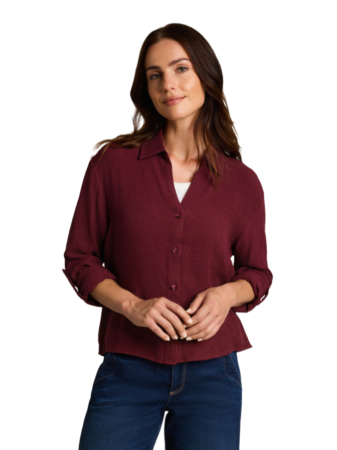 Tom Tailor Casual Bluse mit Seersucker-Stoff bei Robert Ley