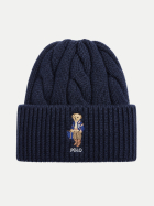 Polo Ralph Lauren Strickmütze mit Bärenstickerei navy bei Robert Ley