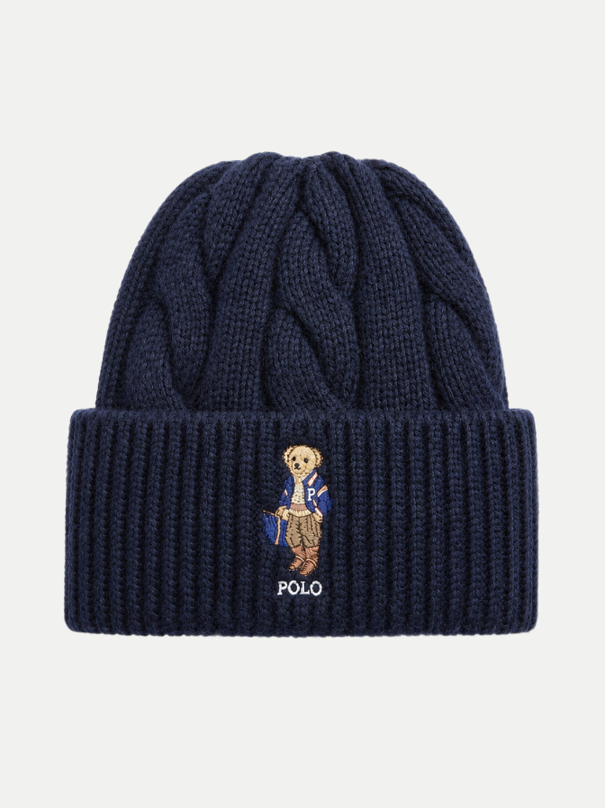 Polo Ralph Lauren Strickmütze mit Bärenstickerei bei Robert Ley