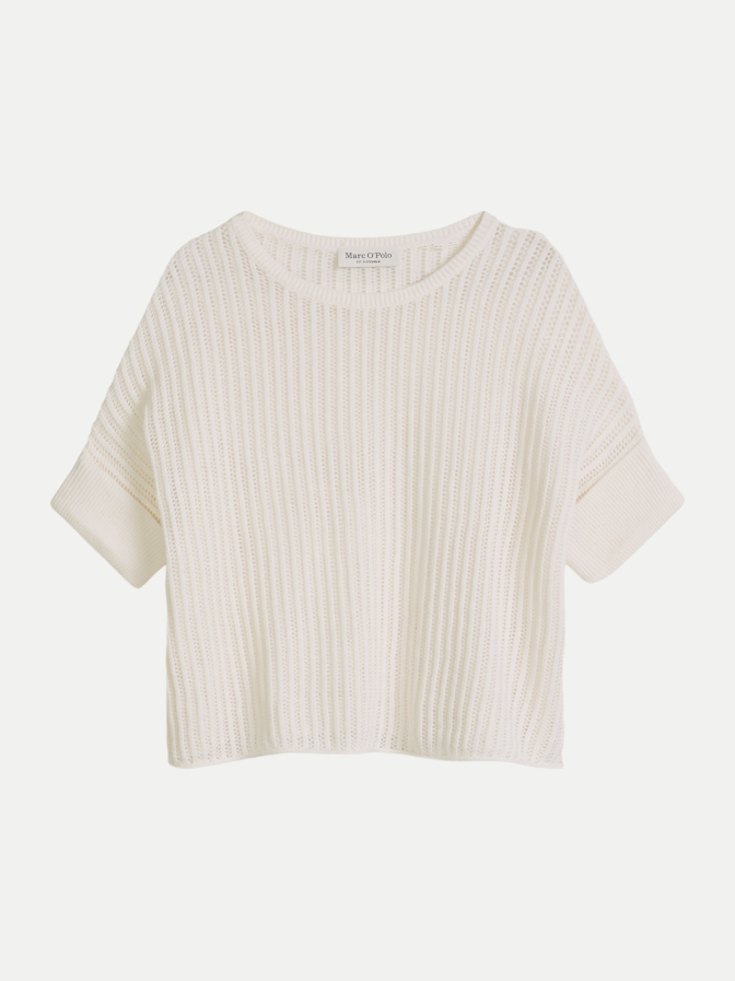 Marc O'Polo Kurzarm-Pullover mit Ajour-Muster bei Robert Ley