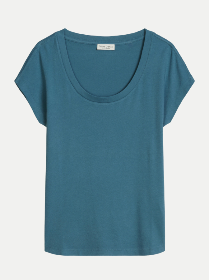 Marc O'Polo Basic T-Shirt mit weitem Rundhalsausschnitt bei Robert Ley