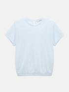 Dorothee Schumacher Bluse mit Strickbündchen 804-sky blue bei Robert Ley