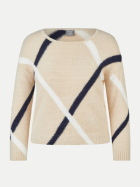 Rabe Moden Strickpullover mit Streifenmuster 7639-BISKUIT bei Robert Ley