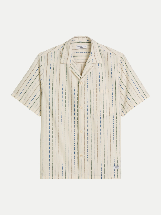Marc O'Polo DENIM Kurzarm-Hemd mit mehrfarbigen Streifen bei Robert Ley
