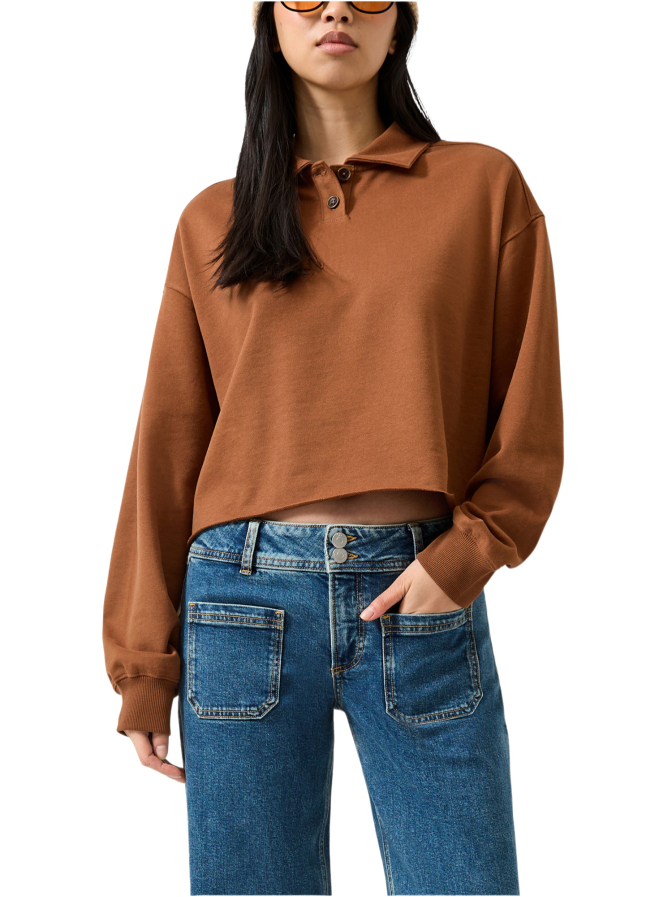Q/S designed by Polo-Sweatshirt mit Knopfleiste bei Robert Ley