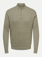 Only & Sons Strickpullover ONSLOUI mit Zopfmuster 296916001-Desert Taupe/MELANGE bei Robert Ley