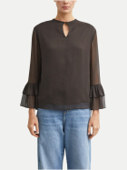 Comma Bluse mit Volantärmeln 8940-BROWN bei Robert Ley