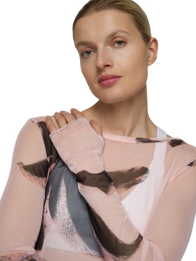 10 Days Langarmshirt aus Mesh mit Flowerprint bei Robert Ley
