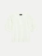 s.Oliver BLACK LABEL T-Shirt mit Spitzendetails 0200-WHITE bei Robert Ley