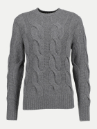 FTC Cashmere Zopfstrick-Pullover aus Kaschmir 953-grey bei Robert Ley