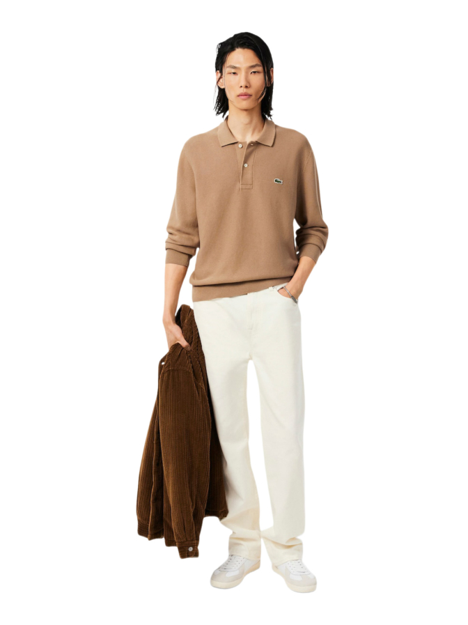 Lacoste Polohemd aus Strick mit langen Ärmeln bei Robert Ley
