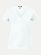 Q/S designed by Basic-T-Shirt mit V-Ausschnitt 0100-WHITE bei Robert Ley