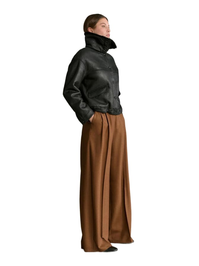 Windsor Women Wide-Leg Hose aus Woll-Seide-Mix bei Robert Ley
