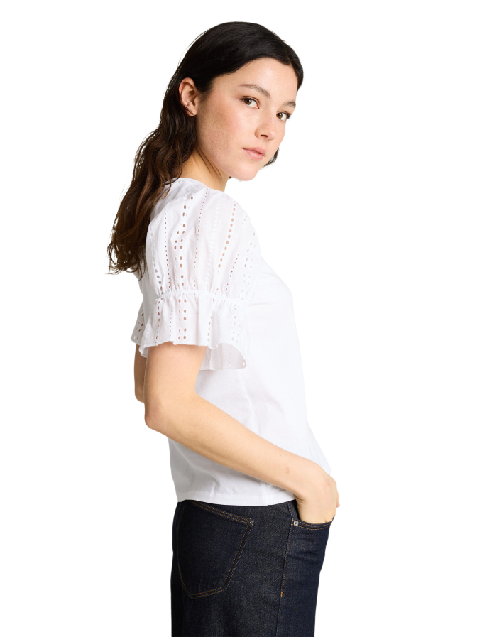 Tom Tailor Denim Loose Fit T-Shirt mit Lochstickereien bei Robert Ley