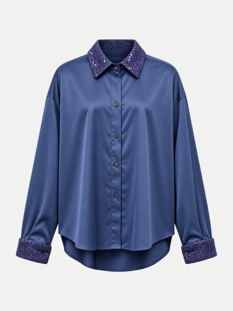 Insieme Hemdbluse mit Paillettendetails bei Robert Ley