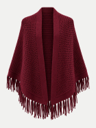 Robert Ley Strickcape aus Wolle-Kaschmir-Mix 800 rouge noir bei Robert Ley