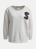 Smith & Soul Oversize Sweatshirt mit Schriftzug aus Spitze 103-SAND bei Robert Ley