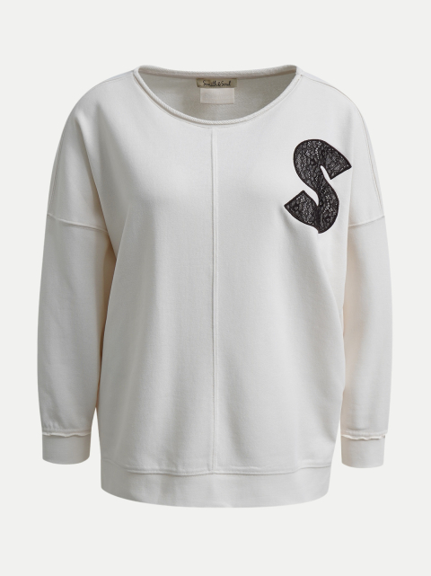 Smith & Soul Oversize Sweatshirt mit Schriftzug aus Spitze bei Robert Ley