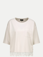 Monari Kurzarm-Sweatshirt mit Spitzenborte 155-pearly bei Robert Ley