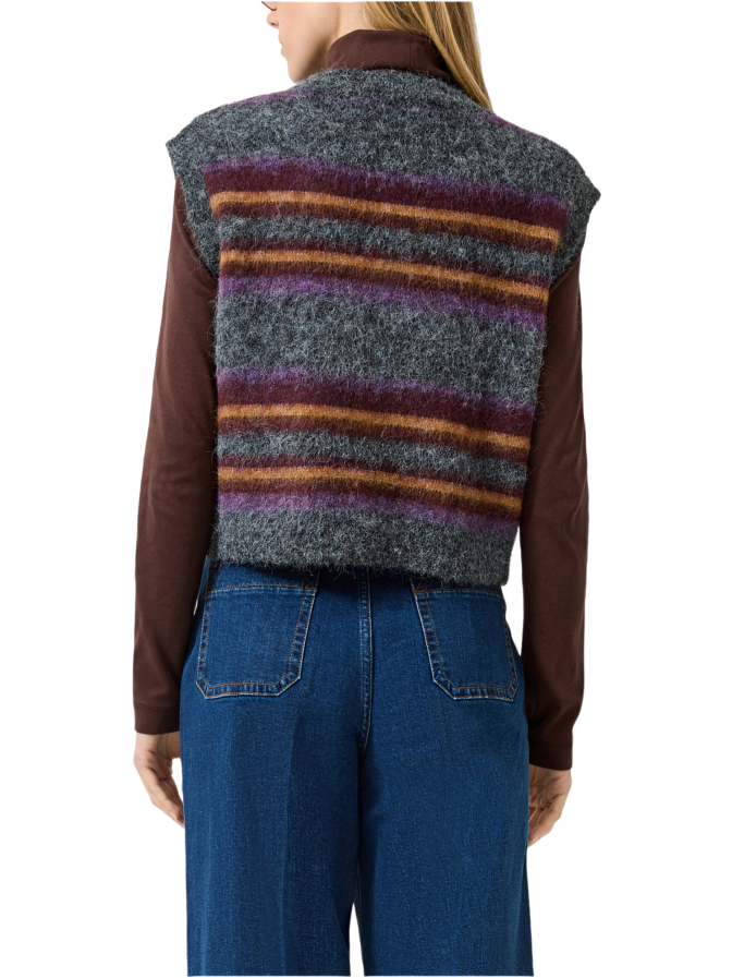 Q/S designed by Strickweste mit Streifen-Muster bei Robert Ley