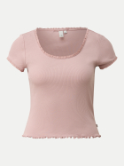 Q/S designed by Rippshirt mit Spitzenkante 4513-LILAC/PINK bei Robert Ley