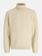 Jack & Jones Rollkragenpullover JPRBLUCALLUM mit Zopfmuster 177685002-Parchment/Melange bei Robert Ley