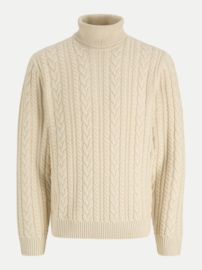 Jack & Jones Rollkragenpullover JPRBLUCALLUM mit Zopfmuster bei Robert Ley