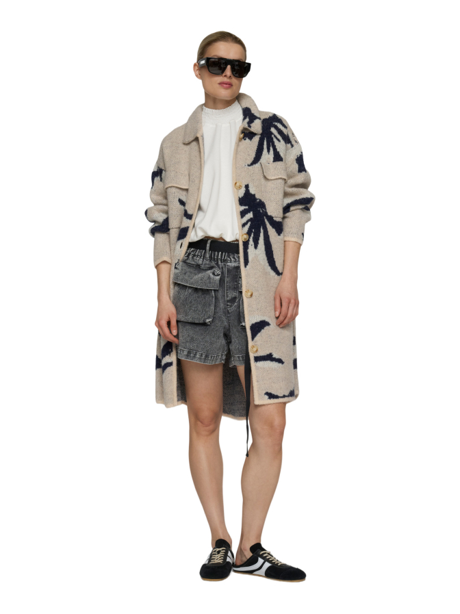 10 Days Lange Strickjacke mit Blumenmuster bei Robert Ley
