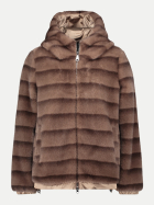 Betty Barclay Plüschjacke mit Kapuze 7872-Taupe/Brown bei Robert Ley