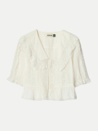 Rixo Bluse Ellery mit Spitzeneinsätzen white bei Robert Ley