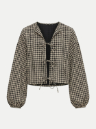 EDITED Bluse Lisanne almond milk and-almond milk and black gingham bei Robert Ley